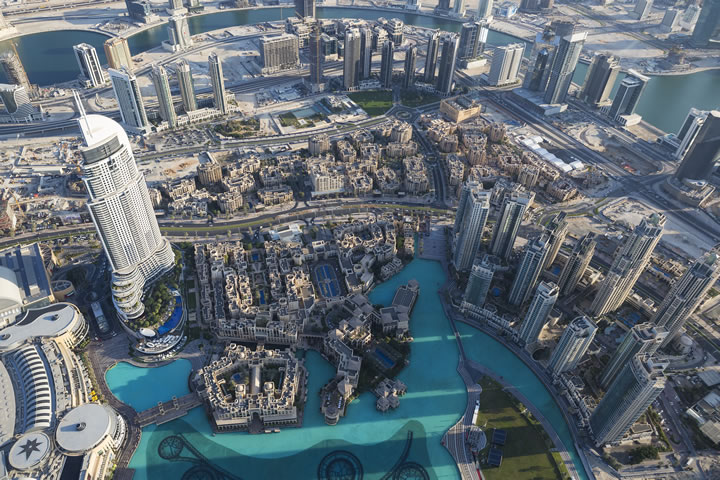 Aerial view of the City of Dubai