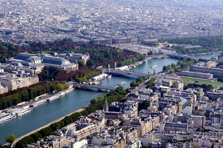 Aerial view of the City of Paris